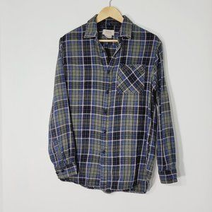 Boston Traders Long Sleeve Button Down Shirt Plaid Flannel Collared Casual Med